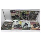 Lot of seven Saturday Evening Post magazines