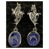 Sterling Silver Tanzanite Earrings 3.41ct, $1,170