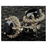 14k White Gold Dia & Black Dia Earrings, 4.83ct,
