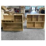 Pair Wood Small Organizer Shelves approx. 3ft