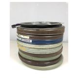 Box Of 12.5in 16mm Empty Film Canisters. Some W/