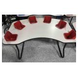6ft Wide Kids Bucket Seating Table for 6 Small