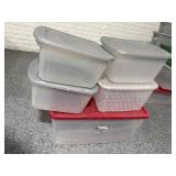 Stack Of Storage Bins with Lids - Good Condition