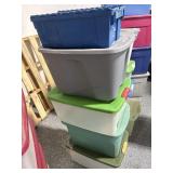Stack Of Storage Bins with Lids - Good Condition
