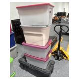 Stack Of Storage Bins with Lids - Good Condition