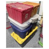 Stack Of Storage Bins with Lids - Good Condition