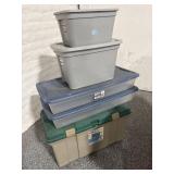 Stack Of Storage Bins with Lids - Good Condition
