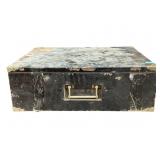 Vtg Weighted Fire Resistant Lock Box w/ Handles.