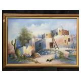 This framed painting appears to be an original