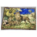 A large and very colorful blanket, depicting a