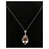 Platinum Kunzite & Diamond Necklace, 39.53ct &