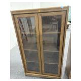 Wood Cabinet with Glass Doors - approx. 4.5ft