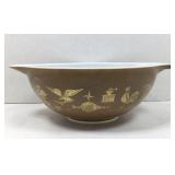 Large brown in color, Pyrex serving bowl with