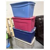 Stack Of Storage Bins with Lids - Good Condition