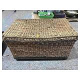 Metal and Wicker Storage Chest - approx. 3ft wide