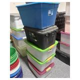 Stack Of Storage Bins with Lids - Good Condition