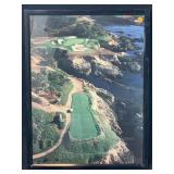 This framed print features the iconic 16th hole