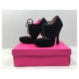 Betsey Johnson Like New Black Suede Lace Up
