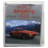 A large heavy book titled world sports cars by