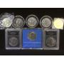 Coinage, 8- Clad  Eisenhower Dollars, various
