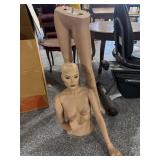 Vtg Fiberglass Composite Female Mannequin with