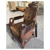 Antique Geo W. Archer Barber Chair with Strop -