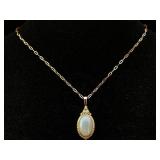 Sterling & 18k-vermeil Opal Necklace, 10.96ct,