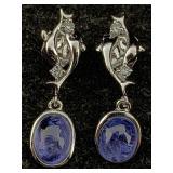 Sterling Silver Tanzanite Earrings 3.41ct, $1,170