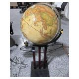 Globe on Wood and Metal Stand - Contemporary