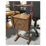 Vtg Walnut Smoking Stand - Good Condition -