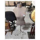 Vtg Dress Form on Metal Stand