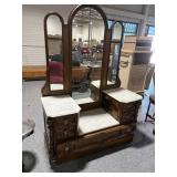 Antique Marble Top  Victorian Style Vanity with