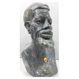 This hand carved African soapstone male bust,