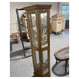 Vtg 6ft tall Trapezoid Curio Cabinet with Glass