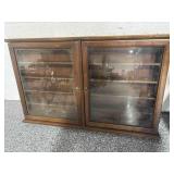 Vtg wood Mantle-Style Display cabinet with Glass