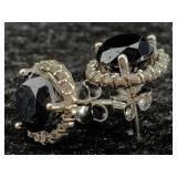 14k White Gold Dia & Black Dia Earrings, 4.83ct,