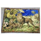 A large and very colorful blanket, depicting a