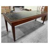 8ft Long Wood Glass Top Display Case Table with