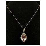 Platinum Kunzite & Diamond Necklace, 39.53ct &