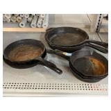 7 Cast Iron Skillets.