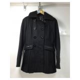 Moda International Wool Blend Black Belted Coat.