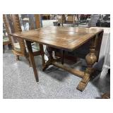 Vtg Oak Gate Leg Drop Side Table - approx. 5ft