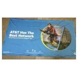 A very large, colorful banner, advertising AT&T