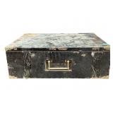 Vtg Weighted Fire Resistant Lock Box w/ Handles.