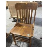 Antique Slatted Back Farmhouse Dining Chair