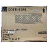 2 Rectangular Lattice Planter in box
