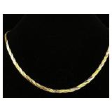 Sterling Silver Tri-colored Necklace, Tw 10g, Sz