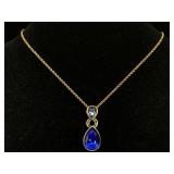 Swarovski Necklace W/pendant, Sz 18in Long