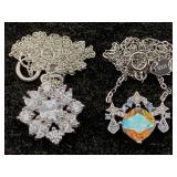 2 Sterling Silver Necklaces W/pendants, Tw 6.4g,