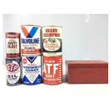 Vtg Unopened Oil & Lubricant Cans & Signal-Stat
